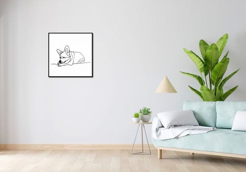 Plakat 60x60cm Śpiący Corgacz na Arena.pl