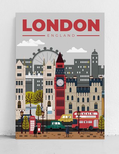 Plakat Londyn ilustracja 30x40 cm na Arena.pl