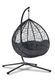Fotel Wiszący do OGRODU SANTA CRUZ Antracyt / Szary Kokon Huśtawka Wolnostojący.