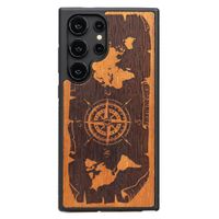 Drewniane Etui Bewood do Samsung Galaxy S25 Ultra RÓŻA WIATRÓW MERBAU