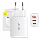 BASEUS MOCNA ŁADOWARKA SIECIOWA ZASILACZ KOSTKA TELEFONU USB-C USB-A QC 30W