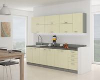 Meble Kuchenne KARMEN - cichy domyk, kremowy połysk