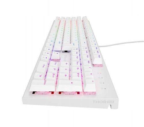 Klawiatura mechaniczna Genesis Thor 303 RGB Outemu Peach Silent Biała na Arena.pl