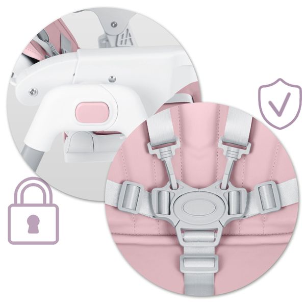 Krzesełko do karmienia Ricokids Tulo różowe zdjęcie 5