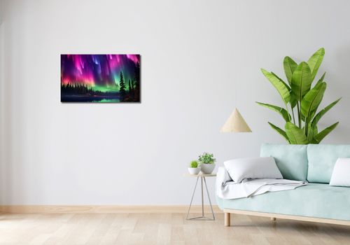 Obraz 70x40cm Zorza Nad Lasem na Arena.pl