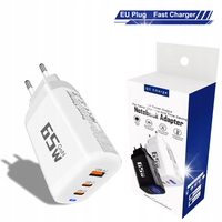 Zasilacz Ładowarka GaN 65W 2x USB-C + USB-A PB QC 4.0 w Pudełku