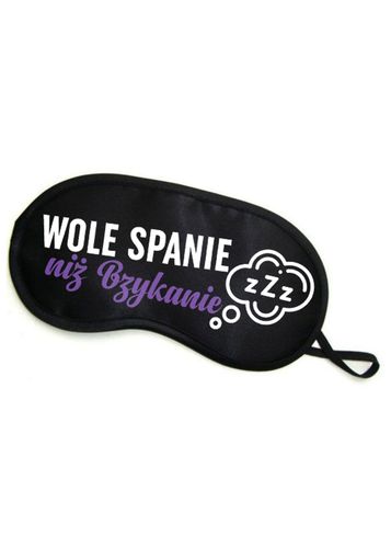 Maska-Opaska na oczy """"WOLĘ SPANIE NIŻ BZYKANIE"""" na Arena.pl