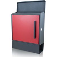 15977 Skrzynka pocztowa na listy czerwona otwierana duża gazetnik