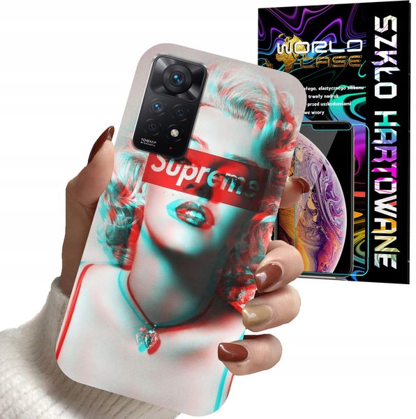 ETUI DO XIAOMI NOTE 11 PRO - Monroe MODNE KOBIECE WZORY + SZKŁO zdjęcie 1