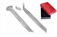 Długie Kolczyki Klipsy Na Uszy Z Kryształami Srebrne Błyszczące Kiara Sexy