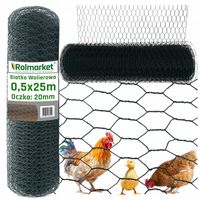 Siatka Sześciokątna dla Kur Królików Wolierowa 20mm 0,5x25m Metalowa Wolier