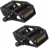 PEDAŁY ROWEROWE ALUMINIOWE PLATFORMOWE Z ODBLASKAMI DO ROWERU CZARNE 2szt