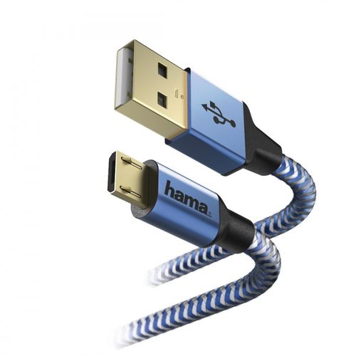 Hama KABEL ŁADUJĄCY/DATA USB MICRO REFLECTED 1,5 NIEBIESKI na Arena.pl