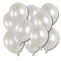 BALONY BIAŁE PERŁOWE NA URODZINY DEKORACJE ŚLUB KOMUNIA OZDOBY 27 CM 10 SZT
