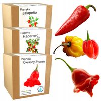 MIX ZESTAWÓW DO UPRAWY OSTRE PAPRYCZKI CHILLI 3x NAWADNIACZE DO DOMU