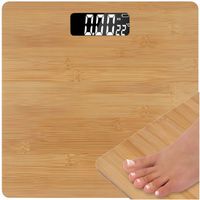 WAGA ŁAZIENKOWA ELEKTRONICZNA BAMBUS WYŚWIETLACZ LCD ANTYPOŚLIZGOWA 180 KG