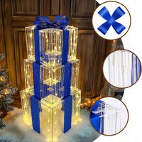 ZESTAW PREZENTY ŚWIĄTECZNE OZDOBNE PODŚWIETLANE PREZENT LED 3 SZTUKI