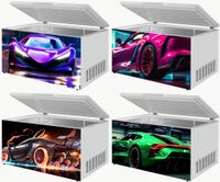 Naklejka samoprzylepna na zamrażarkę zmywarkę pralkę SPORTOWE AUTA WZORY