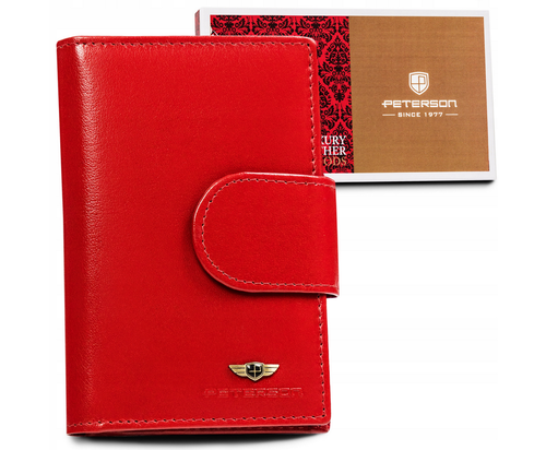 skórzany, średni portfel damski na zatrzask - peterson na Arena.pl