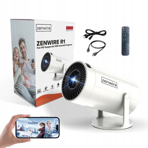 PRZENOŚNY MINI PROJEKTOR ANDROID 12 WiFi RZUTNIK 360 FULL HD 4K Bluetooth na Arena.pl