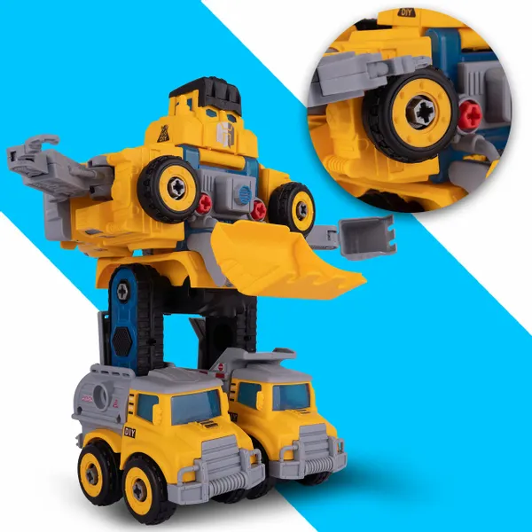 Robot Transformujący W Autka Budowlane 5 Sztuk zdjęcie 3