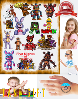 Duży Zestaw Mega Tatuaży zmywalnych - FNAF (Five Nights at Freddy's)