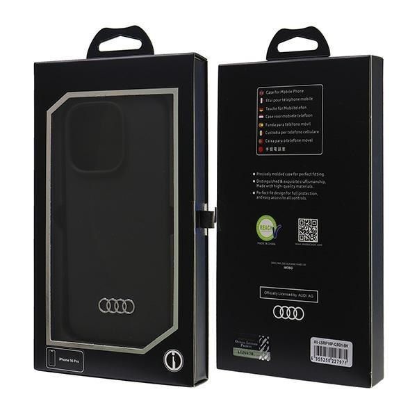 Audi Silicone Case iPhone 16 Pro 6.3" czarny/black hardcase zdjęcie 7