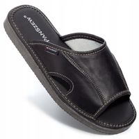 PanSzew Kapcie Męskie SKÓRZANE Odkryte Klapki Domowe KLASYCZNE Laczki 40-46