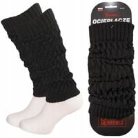 Ocieplacze na nogi damskie na łydki zimowe rozciągliwe Martinex czarne