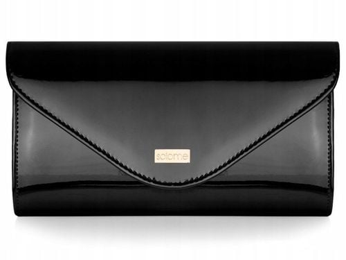 CZARNA KOPERTÓWKA TOREBKA WIZYTOWA NA WESELE SOLOME S5 LAKIEROWANA NA PASKU na Arena.pl