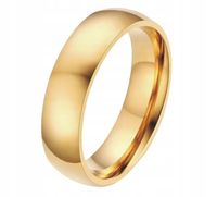 OBRĄCZKA ŚLUBNA 6mm ZŁOTA STAL CHIRURGICZNA 26