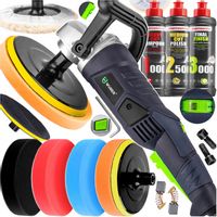 POLERKA SAMOCHODOWA 2400W ROTACYJNA Z REGULACJĄ GĄBKI + PASTY MENZERNA