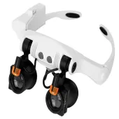 Lupa okulary zegarmistrzowskie zestaw z soczewkami i podświetleniem