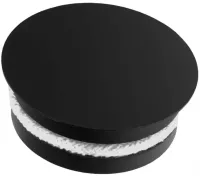 Zaślepka kominowa 180 mm CZARNA do trójnika ceramicznego – ze sznurem