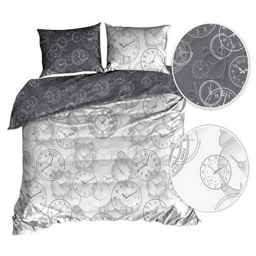 Pościel bawełna satyna 160x200cm DWUSTRONNA - ZEGARY na Arena.pl