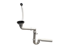 Syfon czarny przyścienny do zlewu granitowego