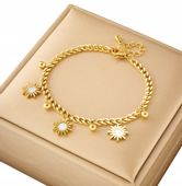 Złota Bransoletka Damska Stal Chirurgiczna 18K