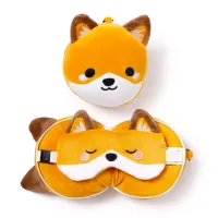 Poduszka podróżna z maską na oczy Lisek CUSH313