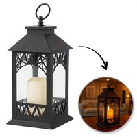 lampion dekoracyjny led z imitacją świecy 14 x 30 cm