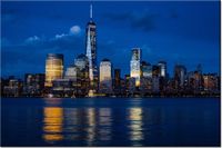 100 70CM OBRAZ PŁÓTNO NOWY JORK RZEKĄ HUDSON PŁÓTNO RAMA