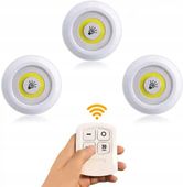 LAMPKI LED Bezprzewodowe Lampka Meblowa COB Pilot 3szt Zestaw 735