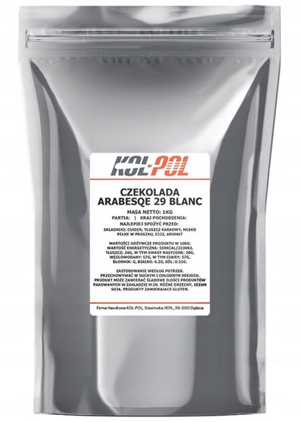 CZEKOLADA BELGIJSKA 29% BIAŁA 1kg Fontann fondue zdjęcie 2