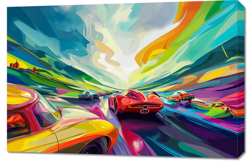 Obraz 90x60cm Wyścig Przy Barwach zdjęcie 1