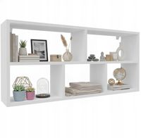 Półka wisząca ścienna na książki do pokoju lub salonu Biała 110x50