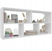 Półka wisząca ścienna na książki do pokoju lub salonu Biała 110x50