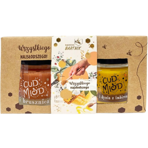 Bartnik Cud miód Mix 2 smaków dynia-brusznica + pudełko ozdobnbe na Arena.pl