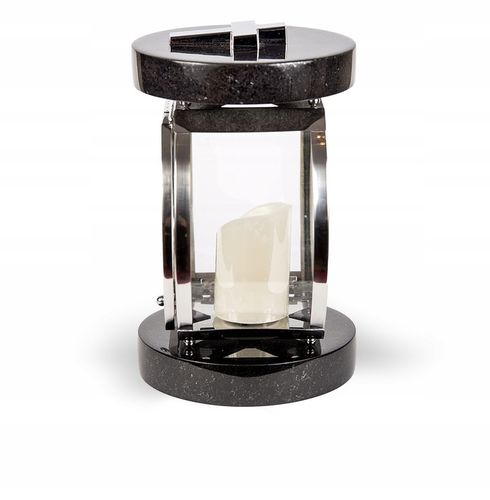 Lampion Na Pomnik Na Nagrobek srebrny stal nierdzewna + czarny granit na Arena.pl