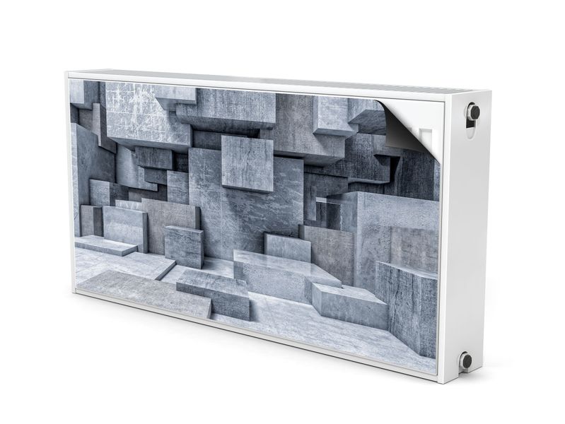 Osłona MAGNETYCZNA Kaloryfera Betonowe Bloki Efekt 3D 100cm x 60cm zdjęcie 2