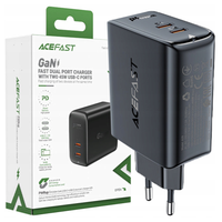 acefast a29 pd50w gan (usb-c+usb-c) dual port charger black
