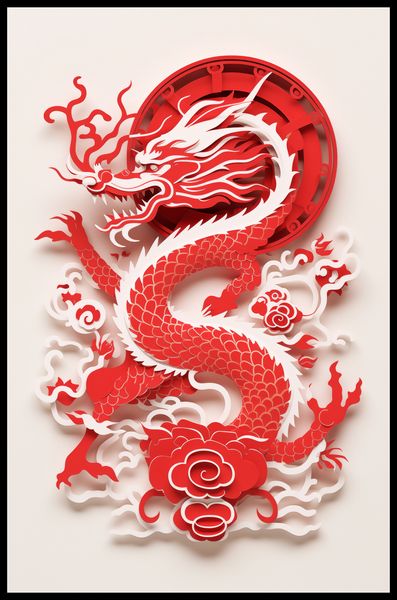 Plakat 53x81cm Czerwony Smok zdjęcie 2